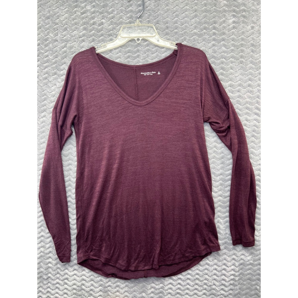 Abercrombie & Fitch Soft A&F Cozy V-Neck Long Sleeve Top, Womens Medium